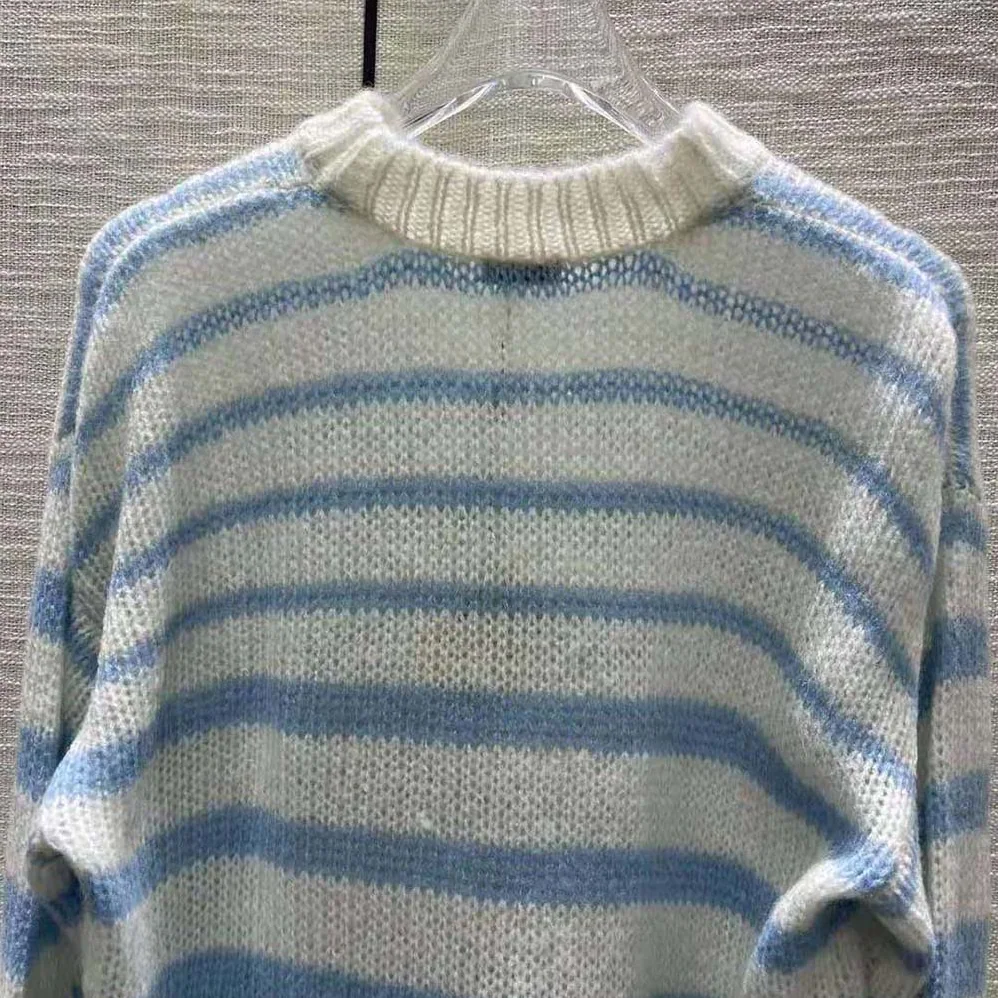 Loewe Anagram Sweater in Mohair for Women in Blue Loewe Anagram Sweater in Mohair for Women in Blue