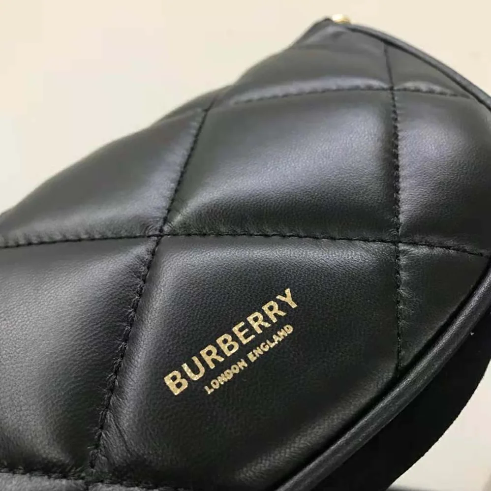 Burberry Quilted Lambskin Olympia Pouch for Women in Black Burberry Quilted Lambskin Olympia Pouch for Women in Black