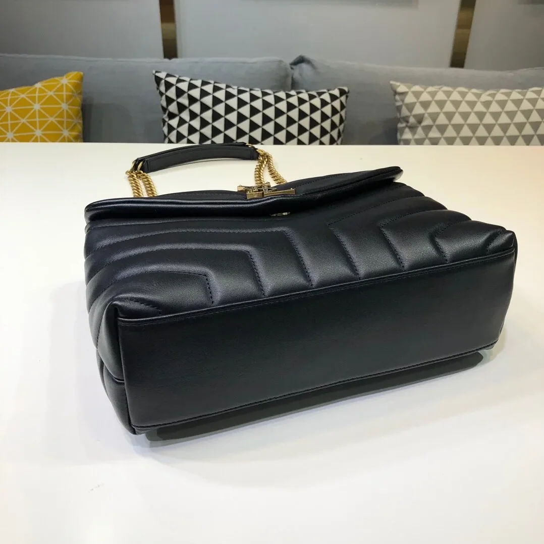 Saint Laurent Loulou Small Chain Bag In Y Black With Gold Hardware in YSL Saint Laurent Loulou Small Chain Bag In Y Black With Gold Hardware in YSL