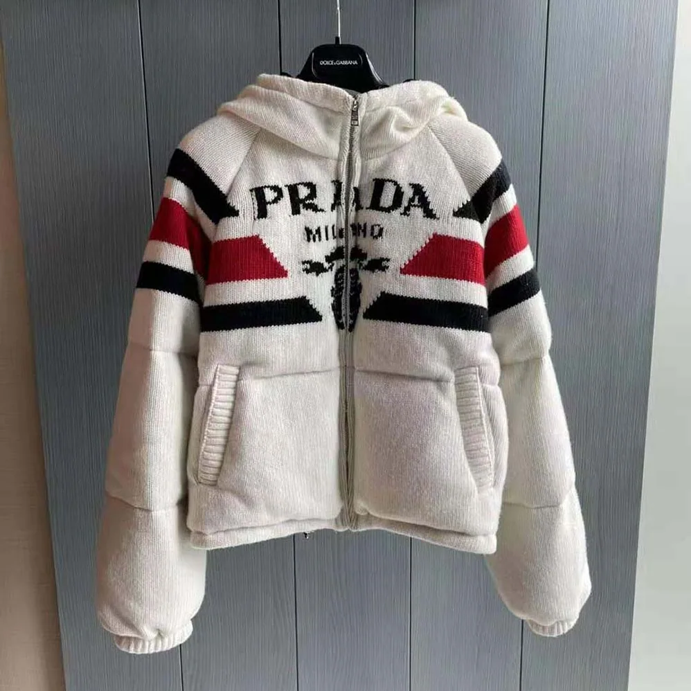 Prada Sporty Soul Cashmere Down Jacket for Women in White