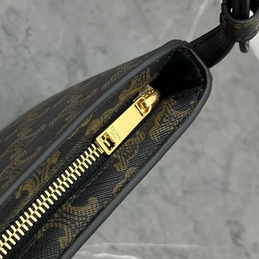 Celine Tina Shoulder Bag In Triomphe Canvas for Women in Black