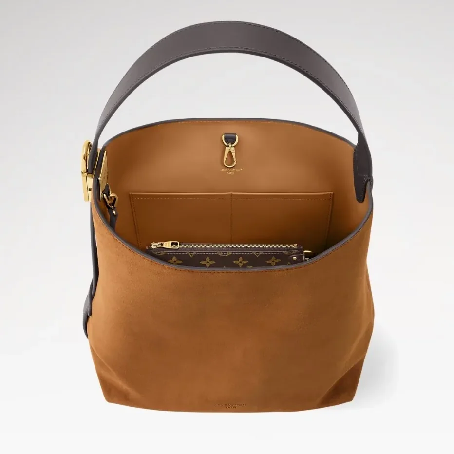 Louis Vuitton Low Key Hobo MM Shoulder Bag13. in Tan Suede Gold Hardware