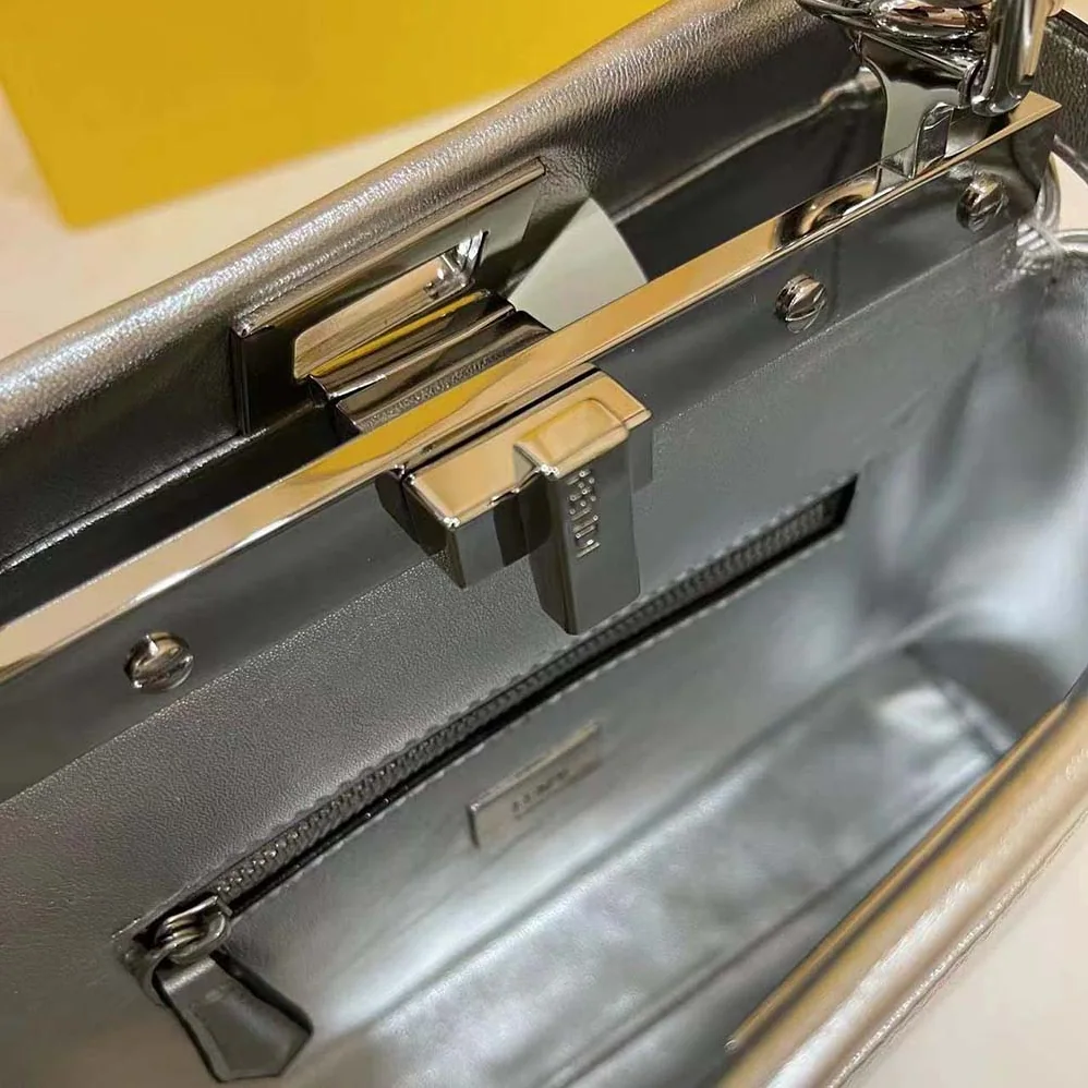 Fendi Peekaboo Iconic XS Mini for Women in Bag in Silver Fendi Peekaboo Iconic XS Mini for Women in Bag in Silver