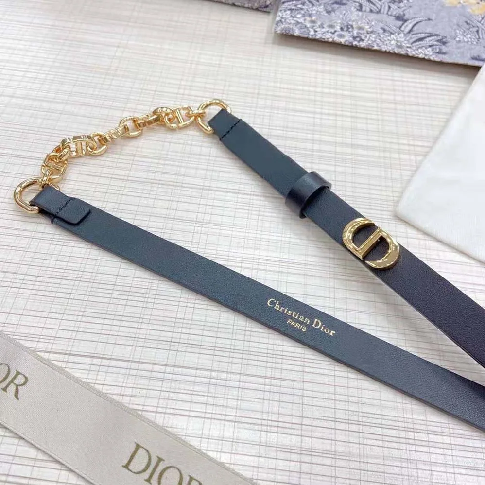 Dior Caro Belt Black Smooth Calfskin with Shiny Gold-Finish Metal 15 MM for Women Dior Caro Belt Black Smooth Calfskin with Shiny Gold-Finish Metal 15 MM for Women