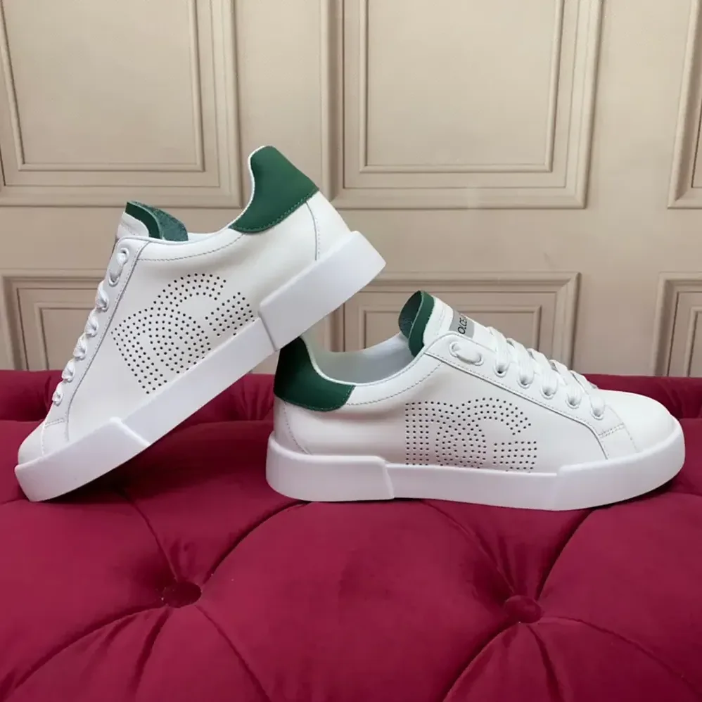 Dolce Gabbana D&G Calfskin Portofino Sneakers for Unisex in White Dolce Gabbana D&G Calfskin Portofino Sneakers for Unisex in White