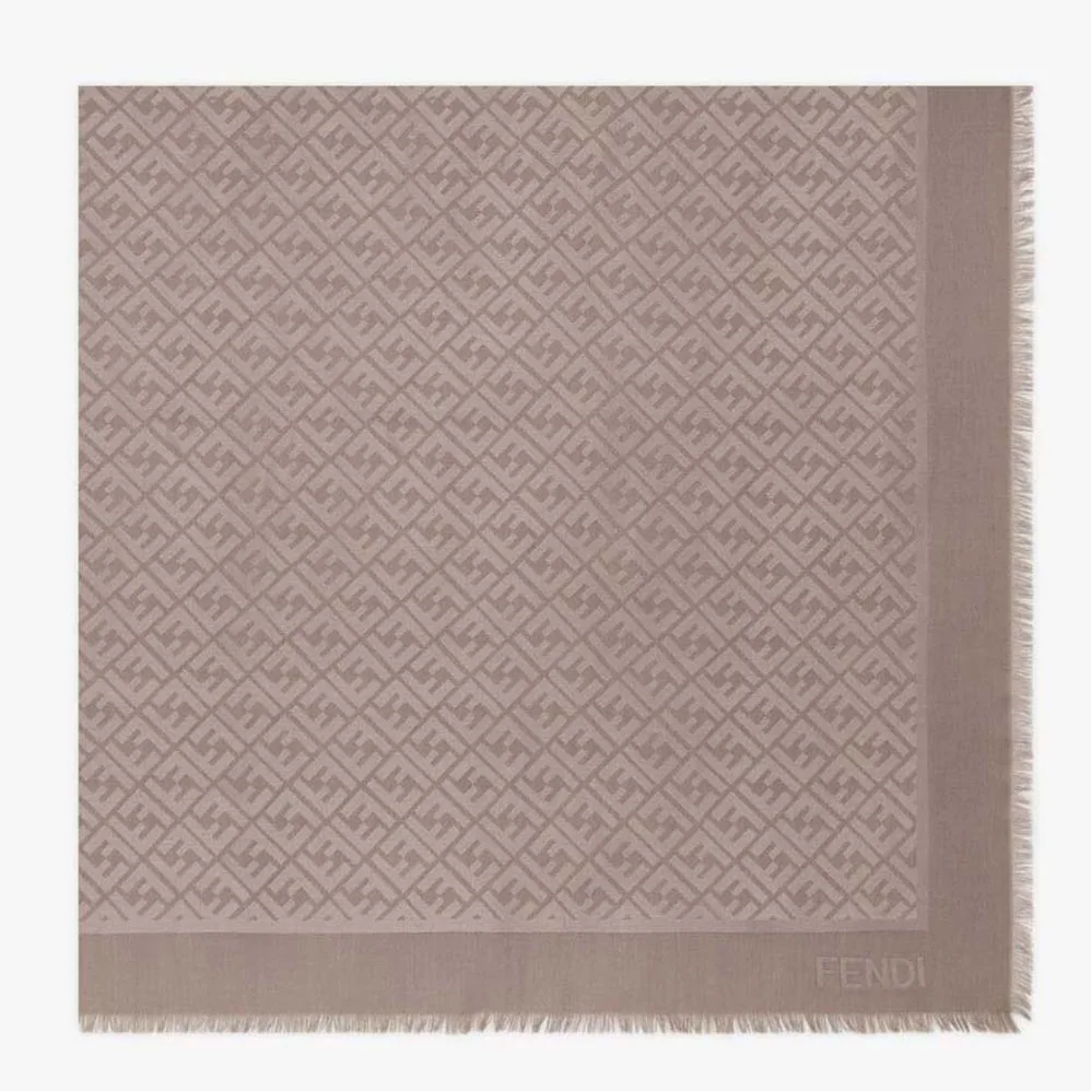 Fendi FF Shawl Dove Gray Lurex for Unisex Fendi FF Shawl Dove Gray Lurex for Unisex