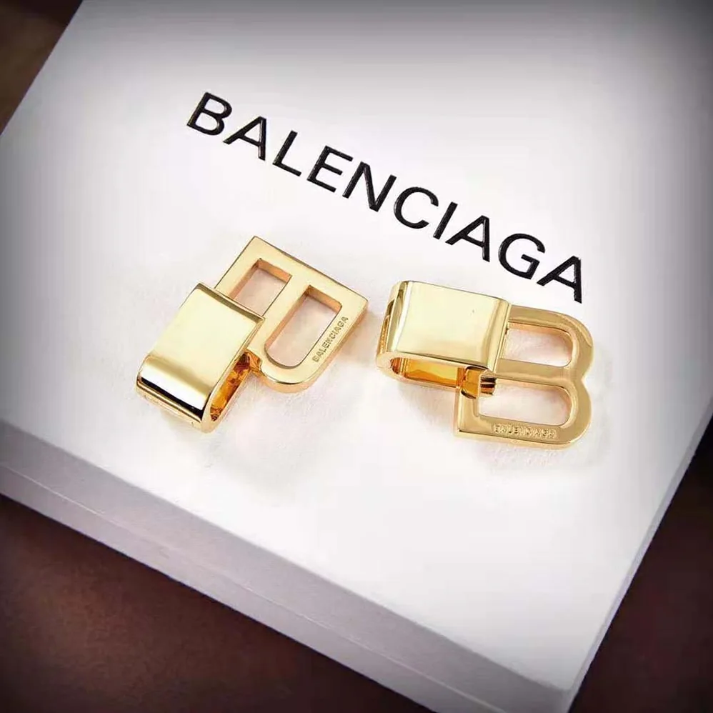 Balenciaga Hourglass Earrings in Gold Brass for Women