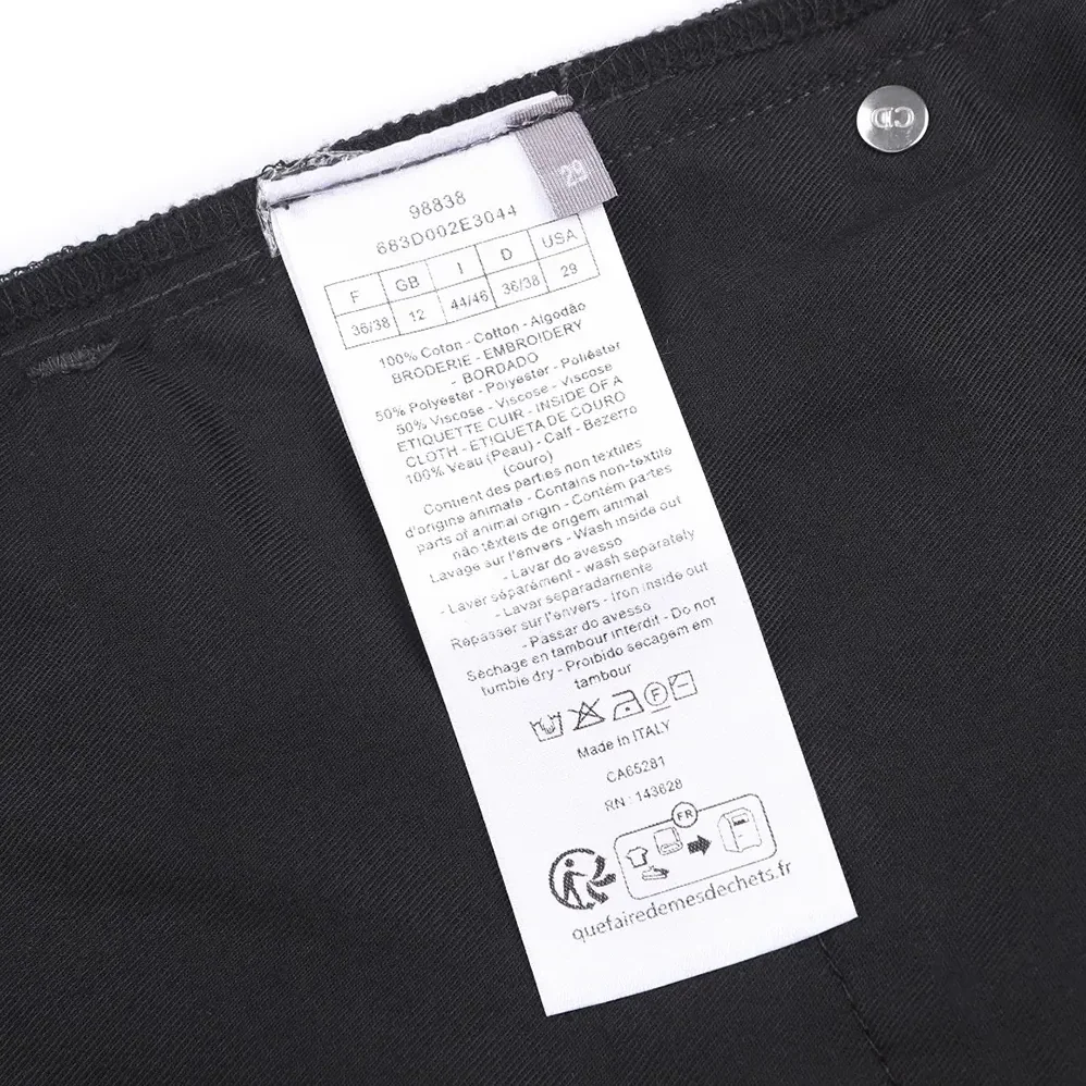 Dior Long Regular Jeans with Dior Clover Embroideries Black Cotton Twill for Men
