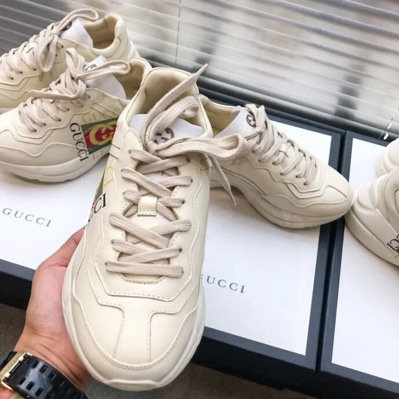 Gucci Rhyton Sneakers With Gucci White Ivory for Women Gucci Rhyton Sneakers With Gucci White Ivory for Women