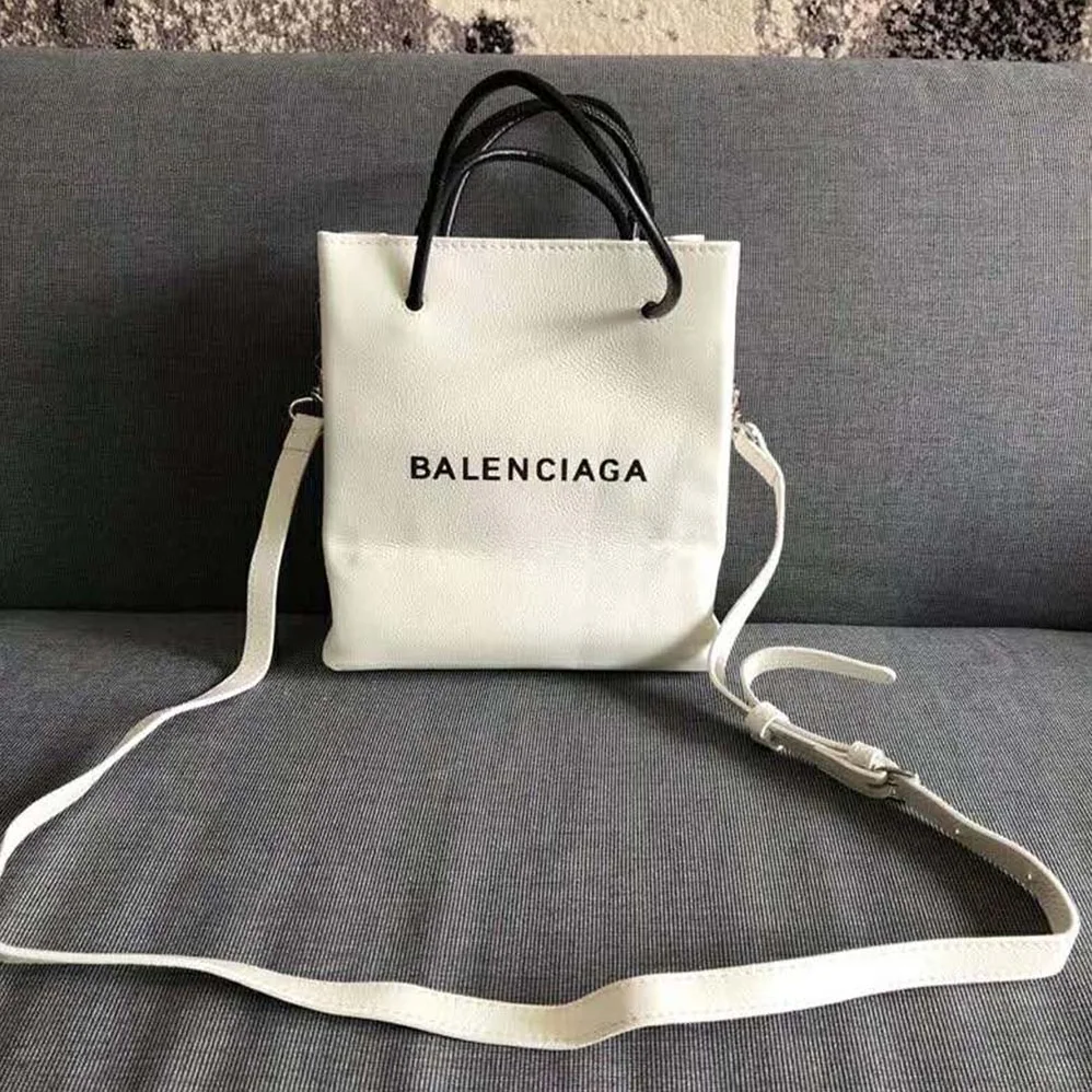 Balenciaga Shopping Tote XXS Bag in Calfskin Leather for Women in White