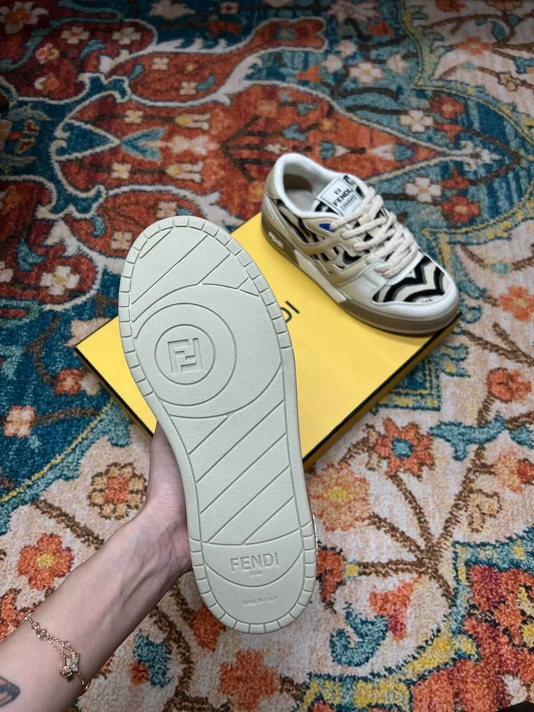 Fendi Match Low Tops In Beige Fendi Match Low Tops In Beige