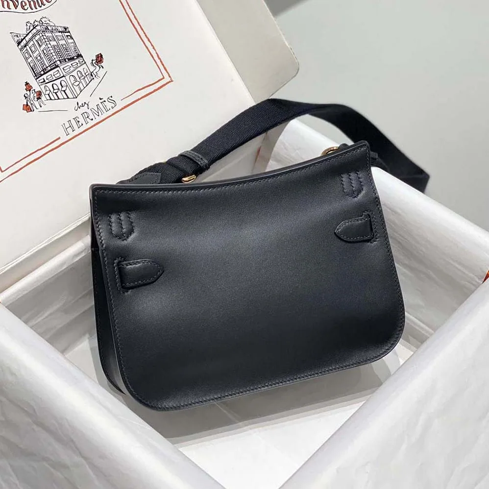 Hermes Jyspiere in Evercolor Leather for Women in Black/Gold