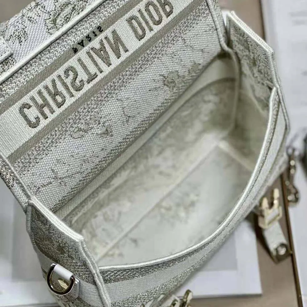 Dior Small Diorcamp Bag Dior Jardin d'Hiver Embroidery with Gold for Women in Tone Metallic Thread