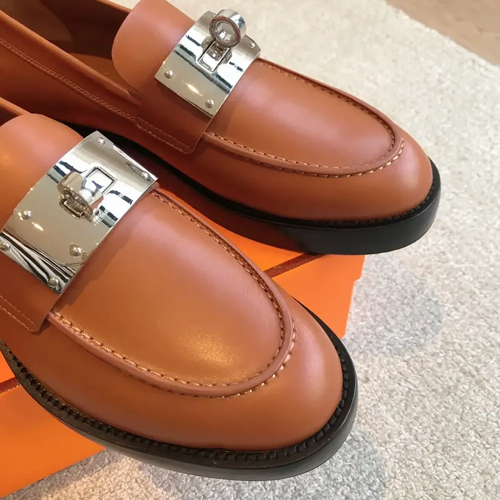 Hermes Hot Loafer-Brown H242053Z for Women