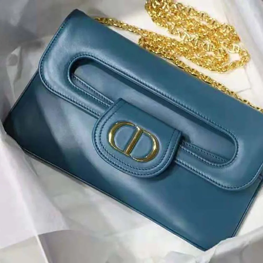 Dior Medium Diordouble Bag Deep Ocean Blue Smooth Calfskin for Women Dior Medium Diordouble Bag Deep Ocean Blue Smooth Calfskin for Women