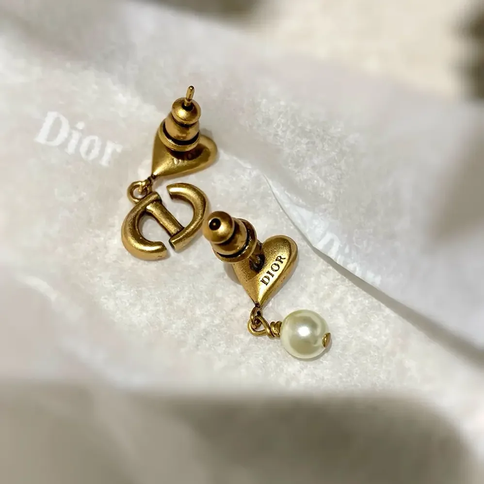 Dior Lucky Charms Earrings Antique Gold for Women in Finish Metal