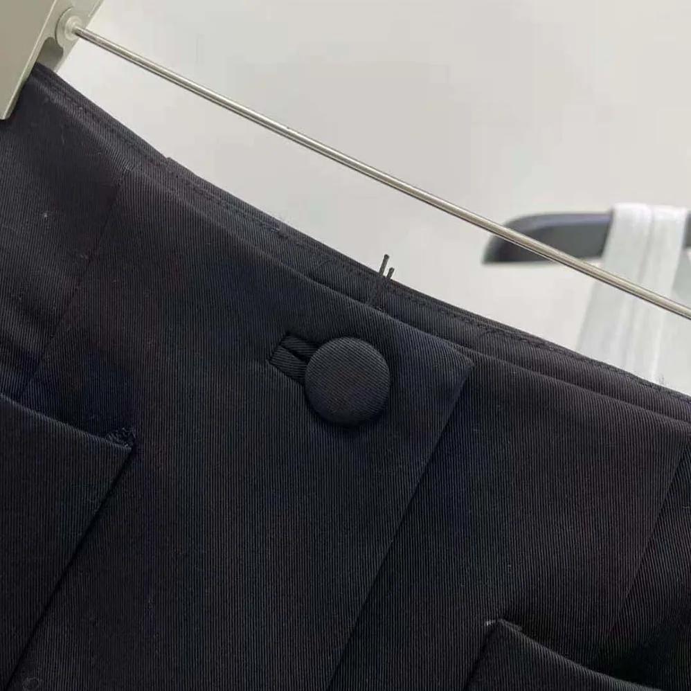 Prada Wool Satin Miniskirt for Women in Black Prada Wool Satin Miniskirt for Women in Black