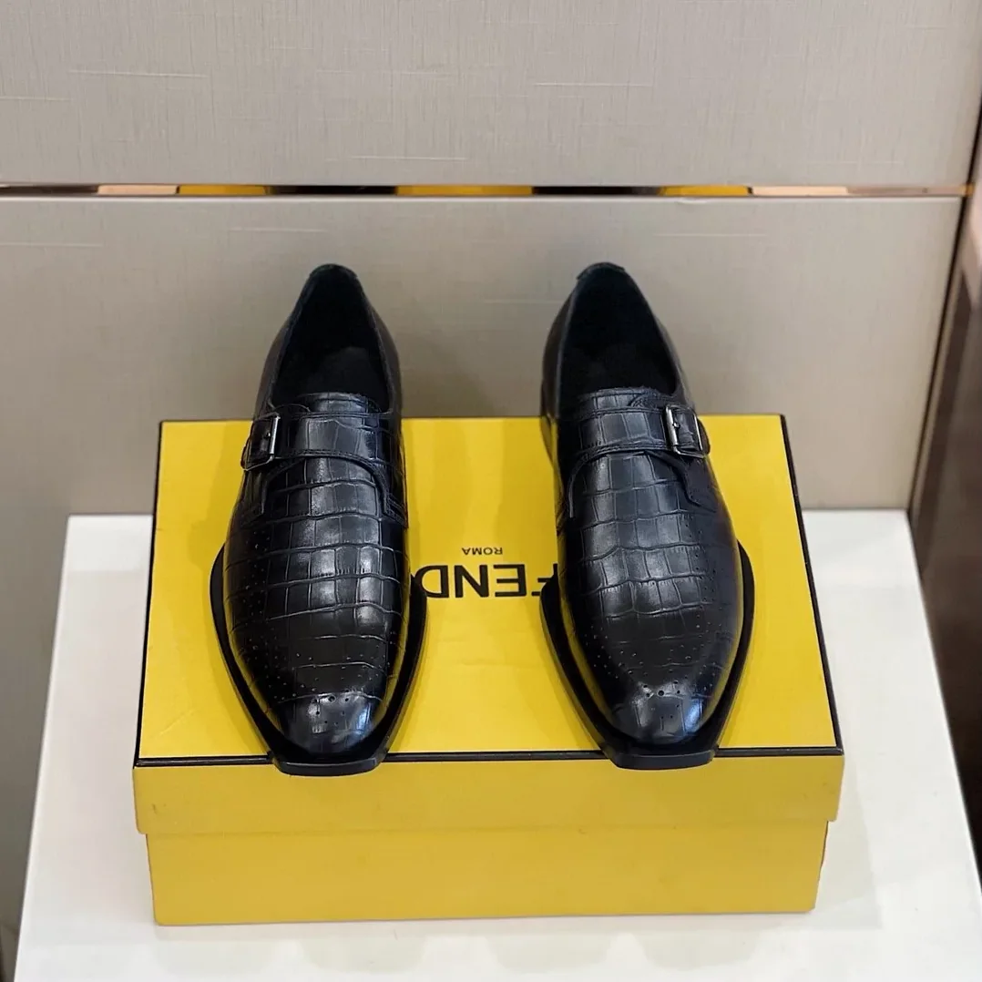 Fendi Force Monk Strap Shoes Black Fendi Force Monk Strap Shoes Black