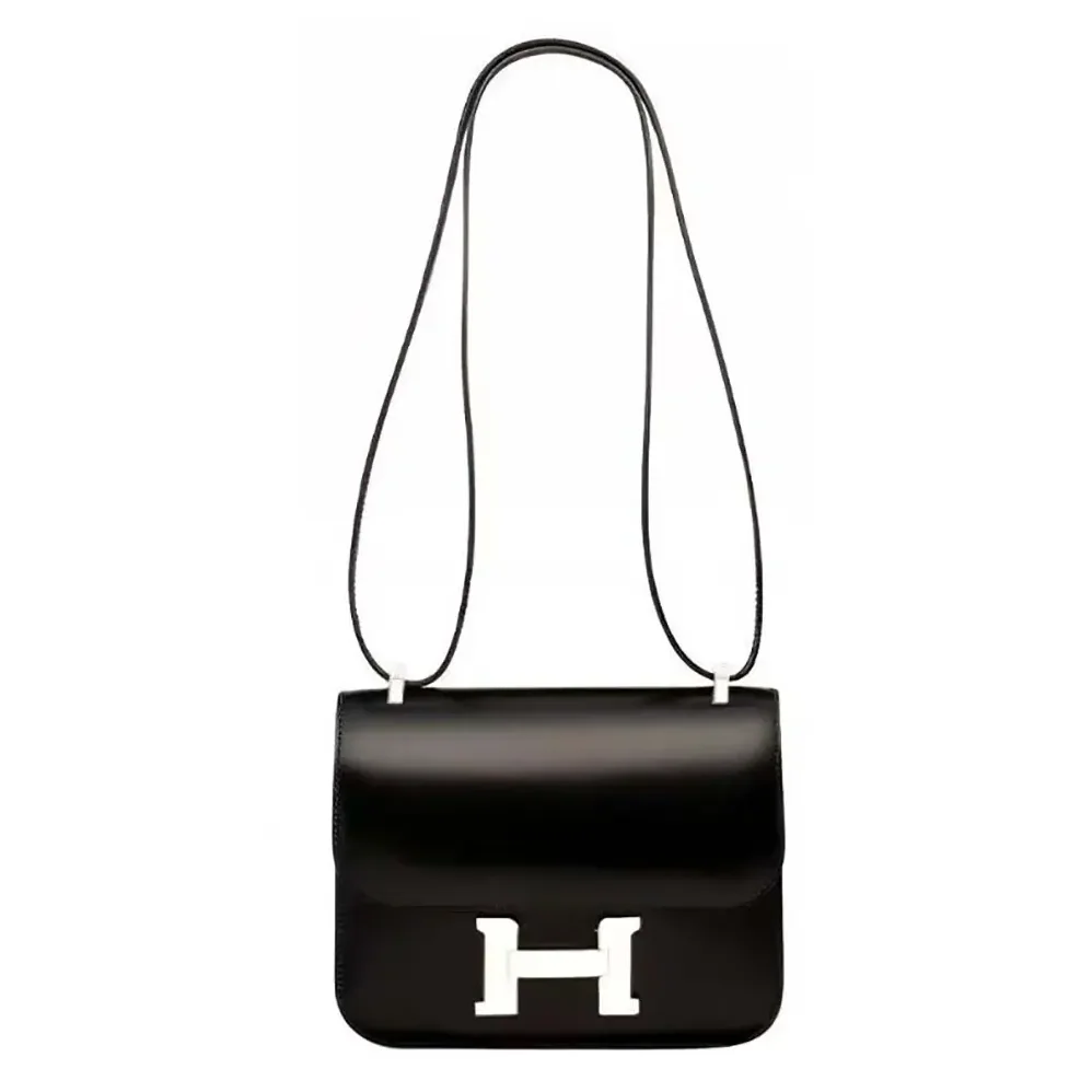 Hermes Constance 24 Bag Box Leather for Women in Black/Silver Hermes Constance 24 Bag Box Leather for Women in Black/Silver