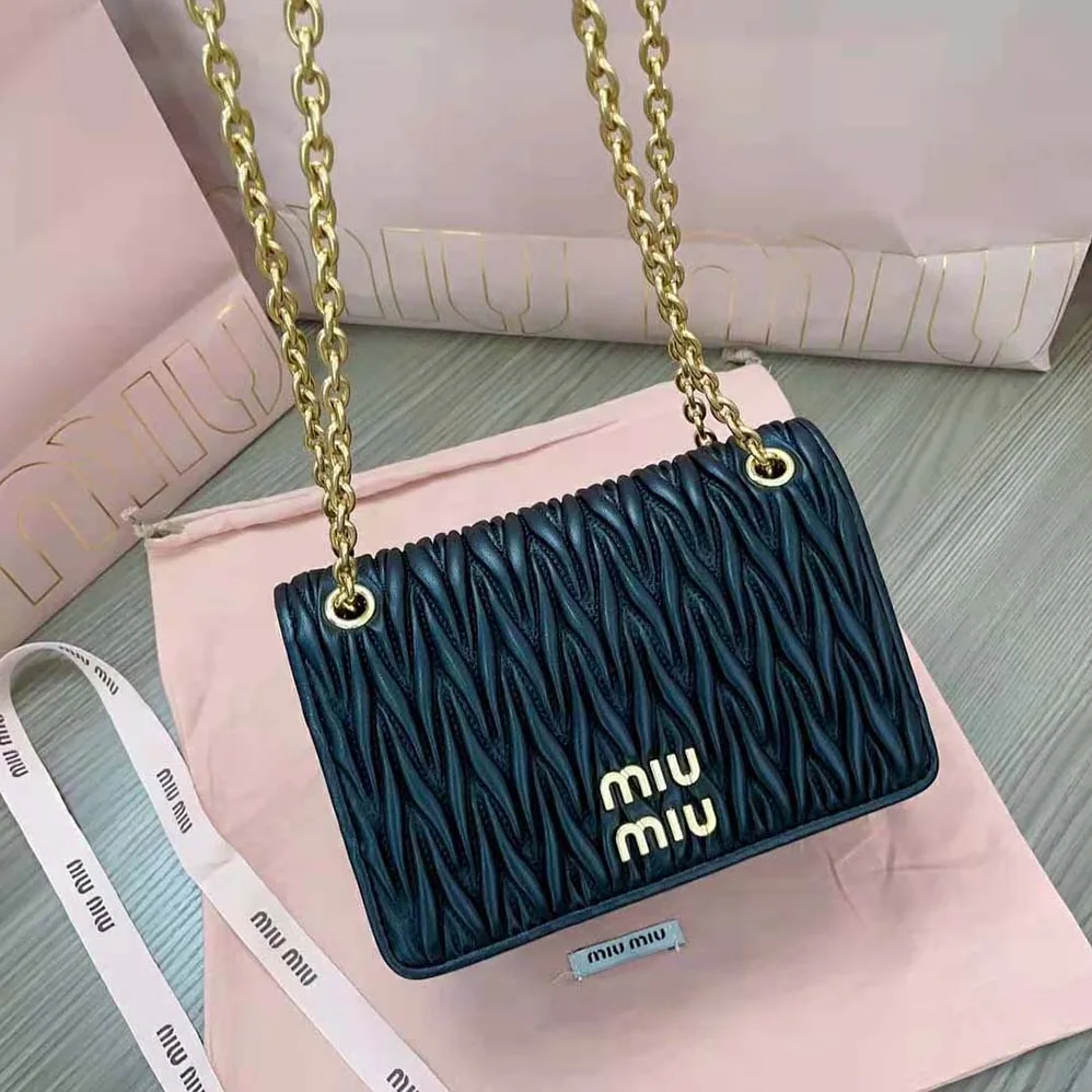 Miu Miu Matelassé Nappa Leather Mini-bag for Women in Black Miu Miu Matelassé Nappa Leather Mini-bag for Women in Black