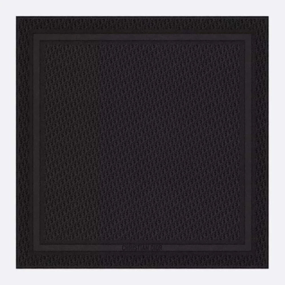 Dior Oblique Shawl Black Silk Blend with Metallic Thread for Unisex Dior Oblique Shawl Black Silk Blend with Metallic Thread for Unisex