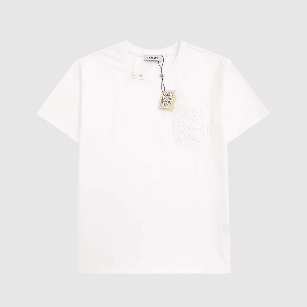 Loewe Debossed Anagram T-shirt in Cotton for Men in White Loewe Debossed Anagram T-shirt in Cotton for Men in White