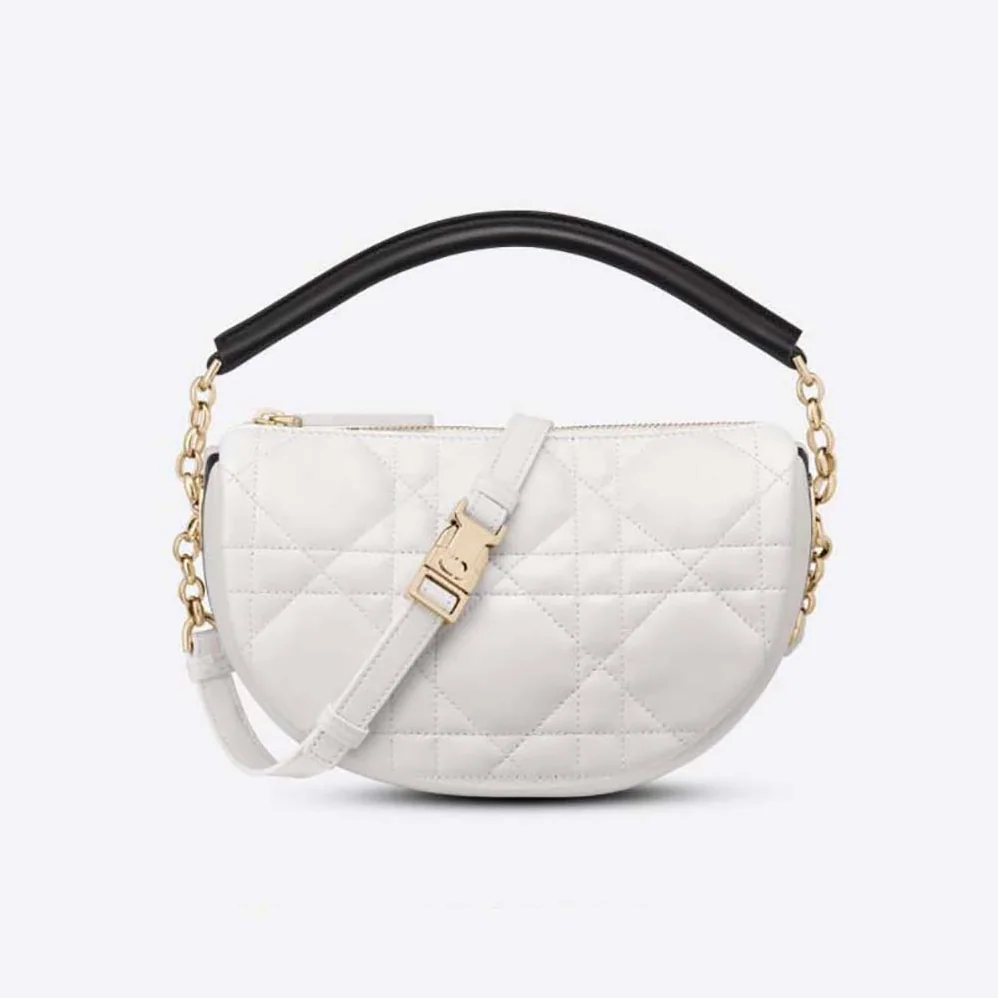 Dior Small Dior Vibe Hobo Bag White Cannage Lambskin for Women