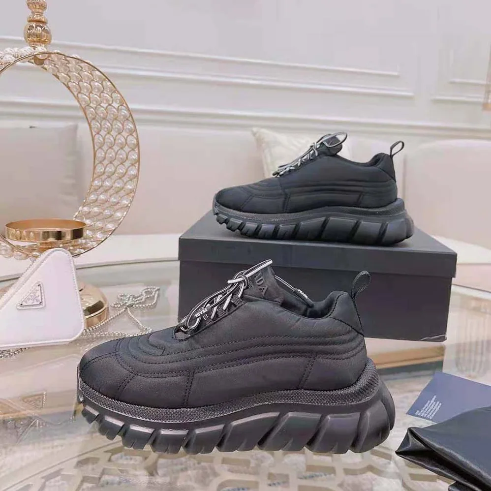Prada Rush Gabardine Re-Nylon Sneakers for Women in Black Prada Rush Gabardine Re-Nylon Sneakers for Women in Black