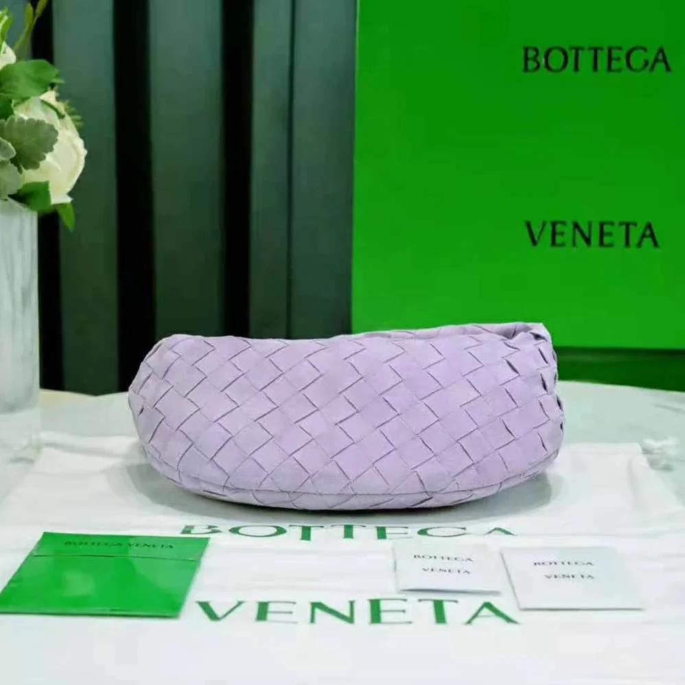 Bottega Veneta Mini Jodie Mini Intrecciato Suede Top Handle Bag for Women in Purple