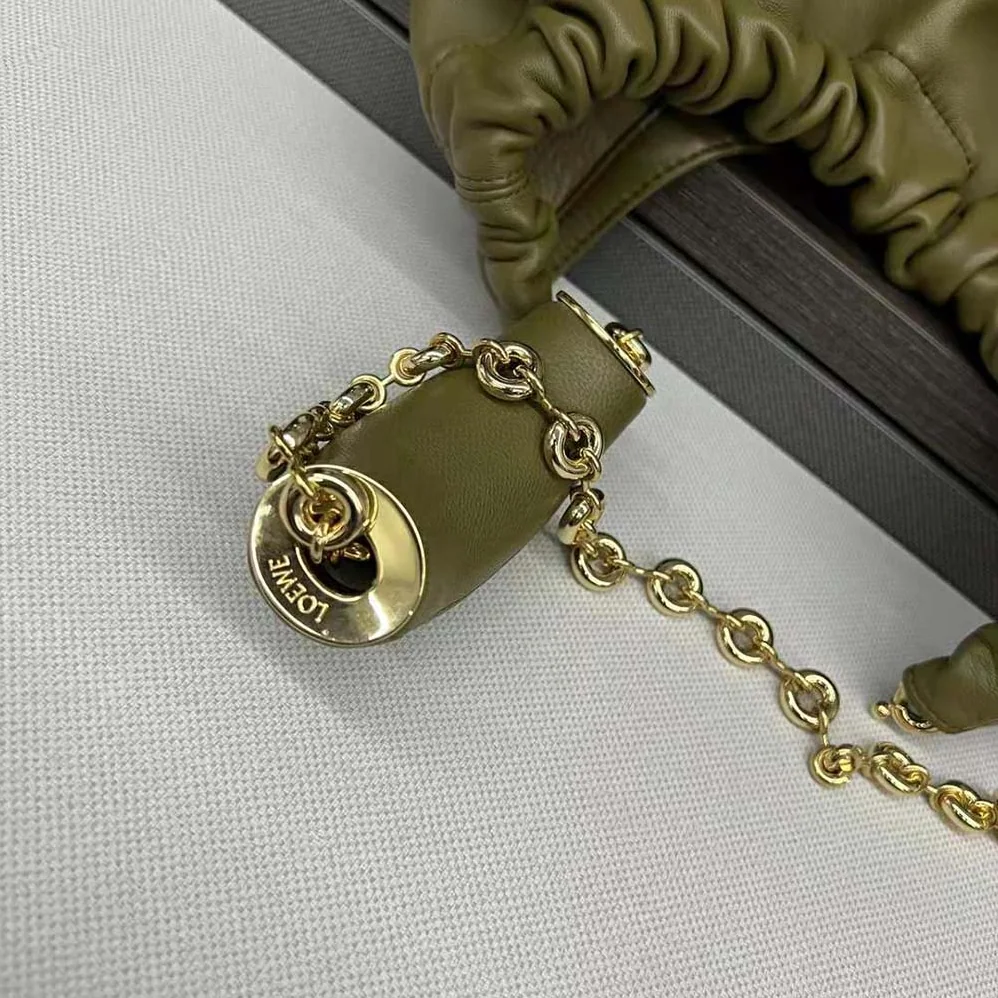 Loewe Small Squeeze Bag in Nappa Lambskin for Women in Dark Green