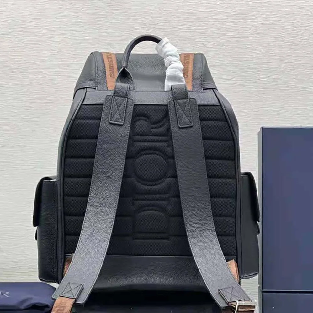 Dior Hit the Road Cactus Jack Dior Backpack Black Grained Calfskin with Embroidered Signature for Men Dior Hit the Road Cactus Jack Dior Backpack Black Grained Calfskin with Embroidered Signature for Men