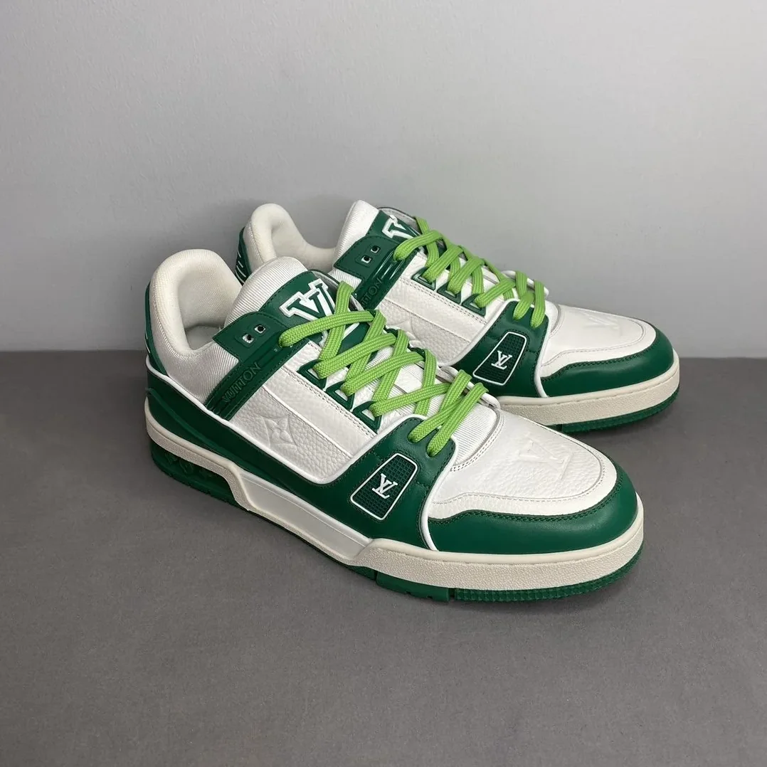 Louis Vuitton Trainer Sneaker Mix Of Materials White/Green Virgil Abloh LV 1A9VNK Louis Vuitton Trainer Sneaker Mix Of Materials White/Green Virgil Abloh LV 1A9VNK