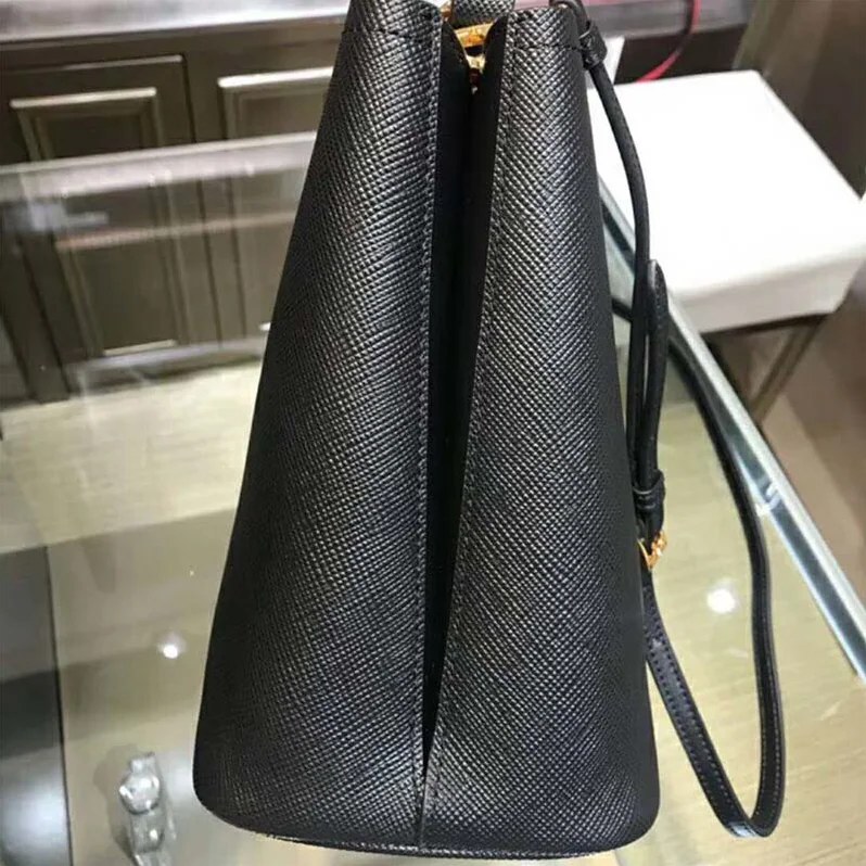 Prada Double Medium Bag in Saffiano Leather for Women in Black