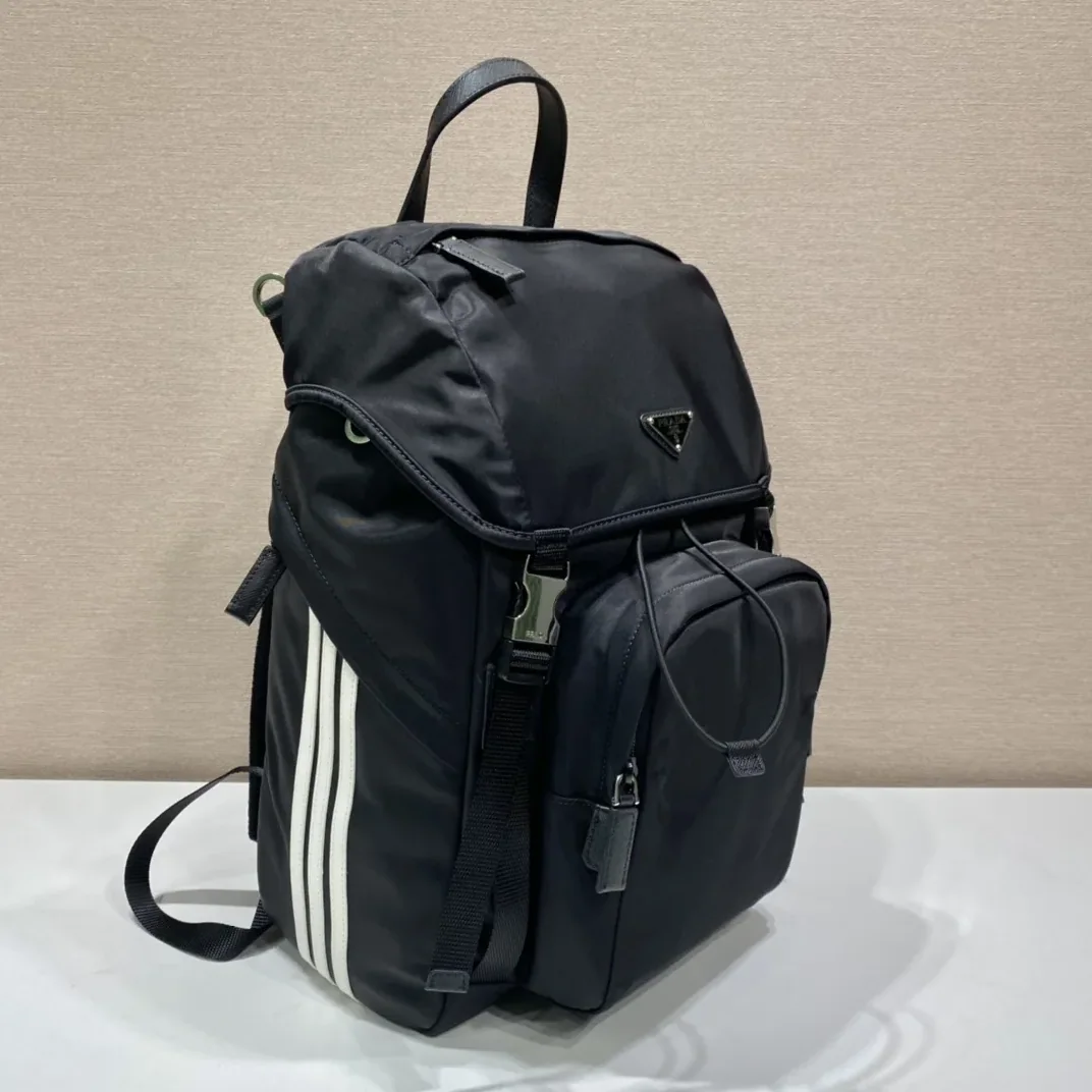 Prada x Adidas Re-Nylon And Saffiano Backpack Black Prada x Adidas Re-Nylon And Saffiano Backpack Black