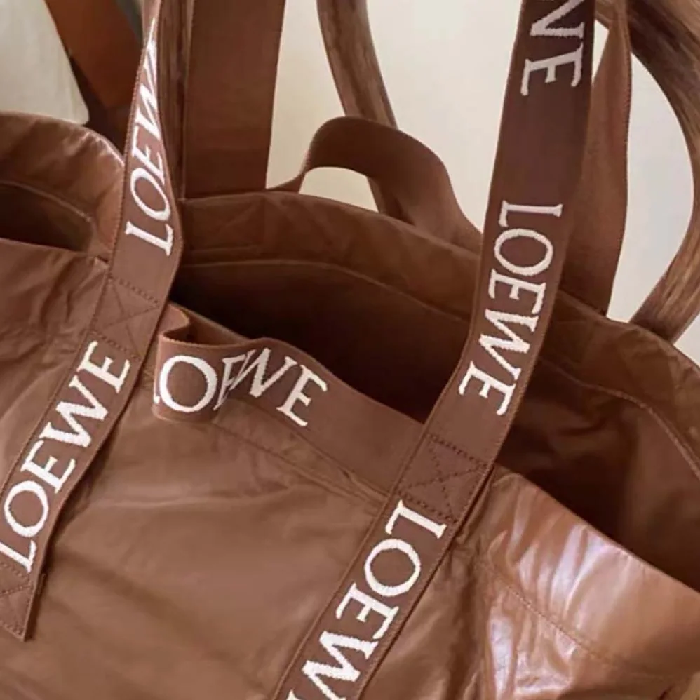 Loewe Fold Shopper in Paper Calfskin for Unisex in Brown