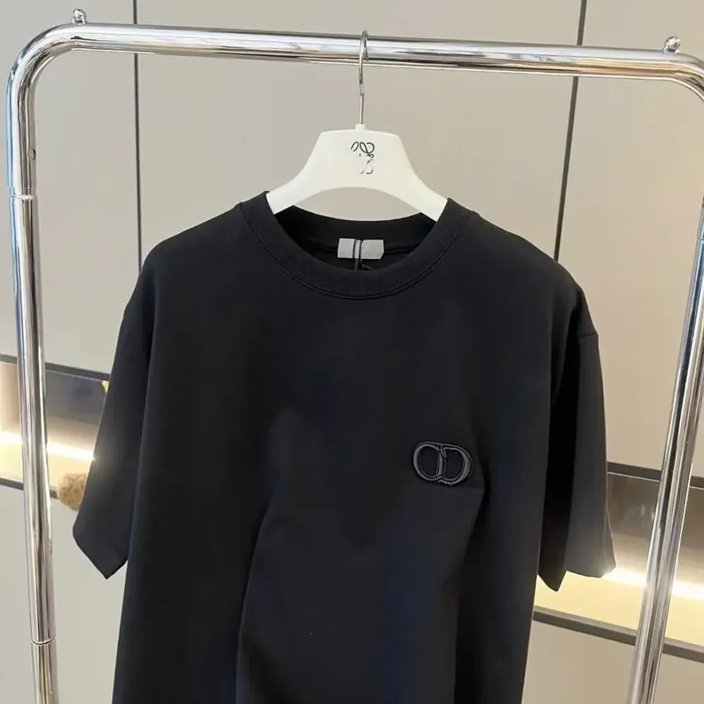 Dior CD Icon T-Shirt Regular Fit Black Cotton Jersey for Men Dior CD Icon T-Shirt Regular Fit Black Cotton Jersey for Men