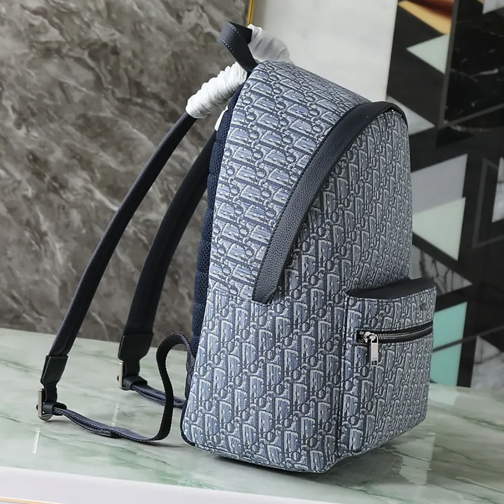 Dior Rider Backpack Blue Dior Oblique Jacquard for Men