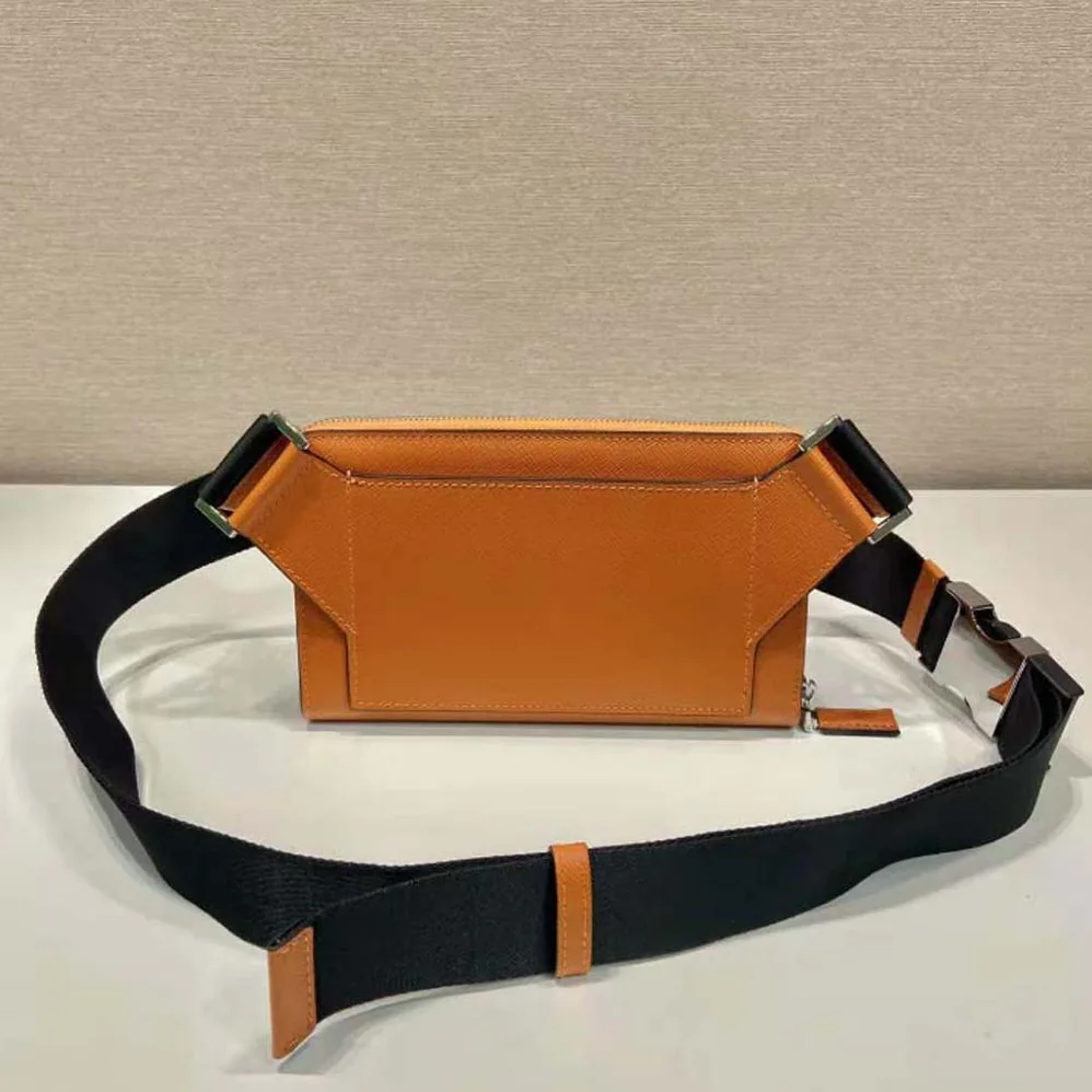 Prada Saffiano Leather Belt Bag for Men in Orange Prada Saffiano Leather Belt Bag for Men in Orange