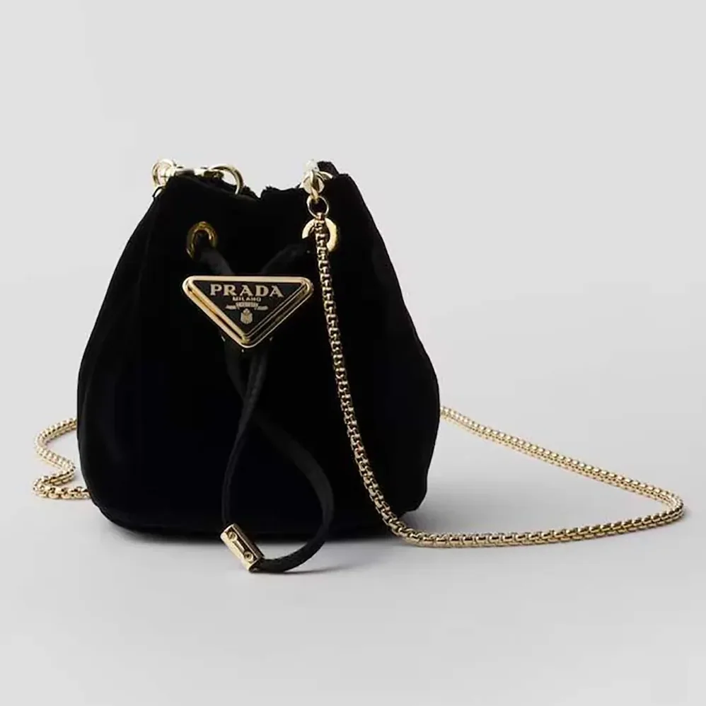 Prada Velvet Mini Pouch for Women in Black Prada Velvet Mini Pouch for Women in Black