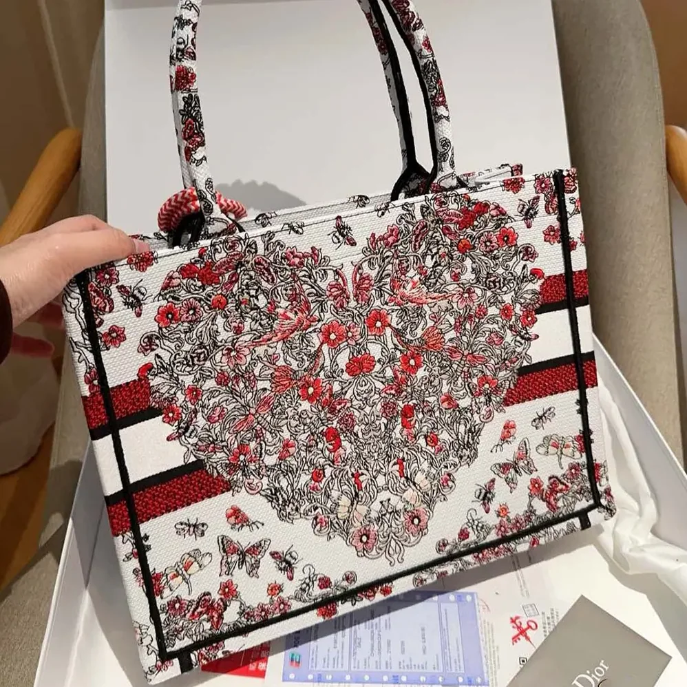 Dior Dioramour Medium Dior Book Tote Latte Embroidery for Women Dior Dioramour Medium Dior Book Tote Latte Embroidery for Women