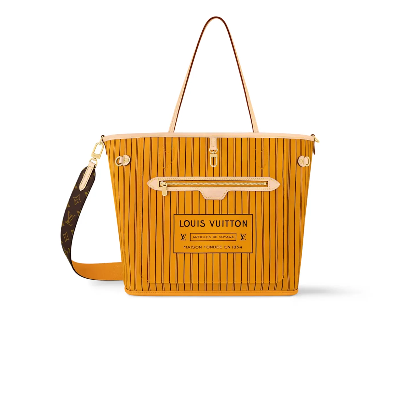 Louis Vuitton Neverfull Bandouliere Inside Out MM Tote Bag Jaune Gold Hardware Louis Vuitton Neverfull Bandouliere Inside Out MM Tote Bag Jaune Gold Hardware