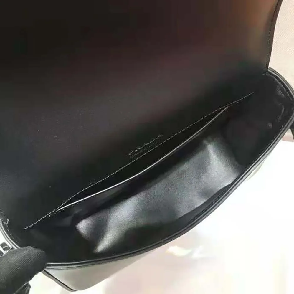 Prada Saffiano Leather Prada Ldentity Shoulder Bag for Women in Black