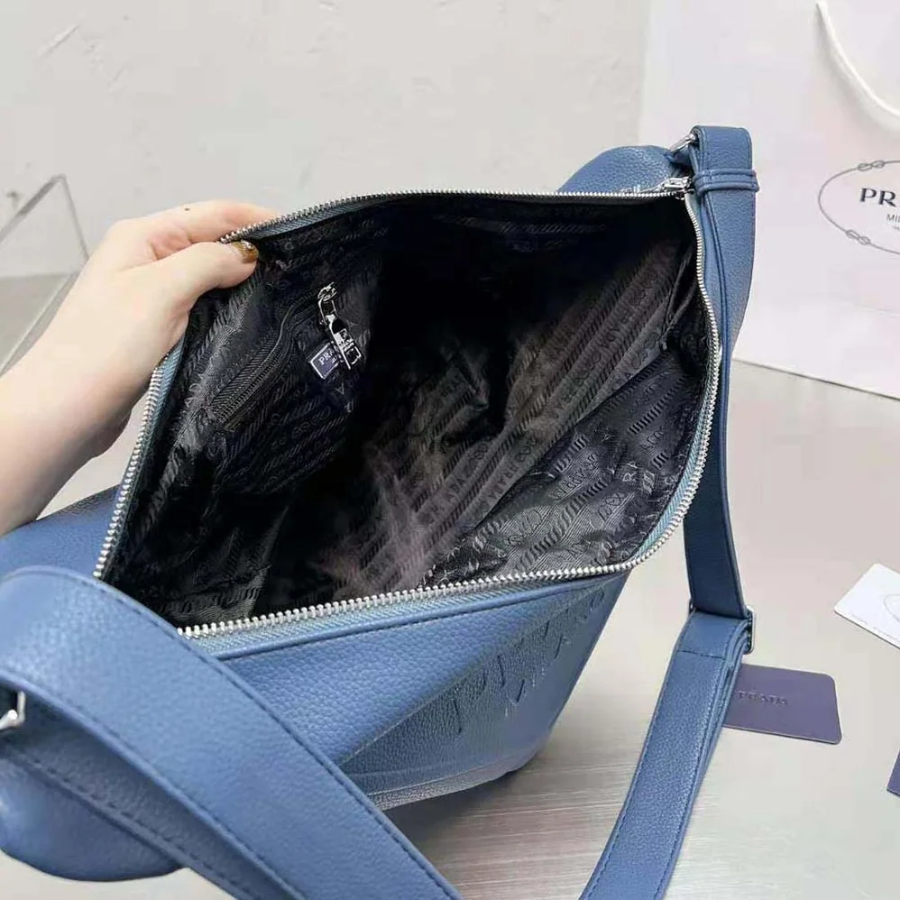 Prada Leather Prada Triangle Bag for Men in Navy Prada Leather Prada Triangle Bag for Men in Navy