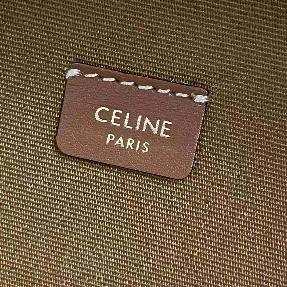 Celine Half Moon Case Cuir Triomphe in Triomphe Canvas and Calfskin for Women Celine Half Moon Case Cuir Triomphe in Triomphe Canvas and Calfskin for Women