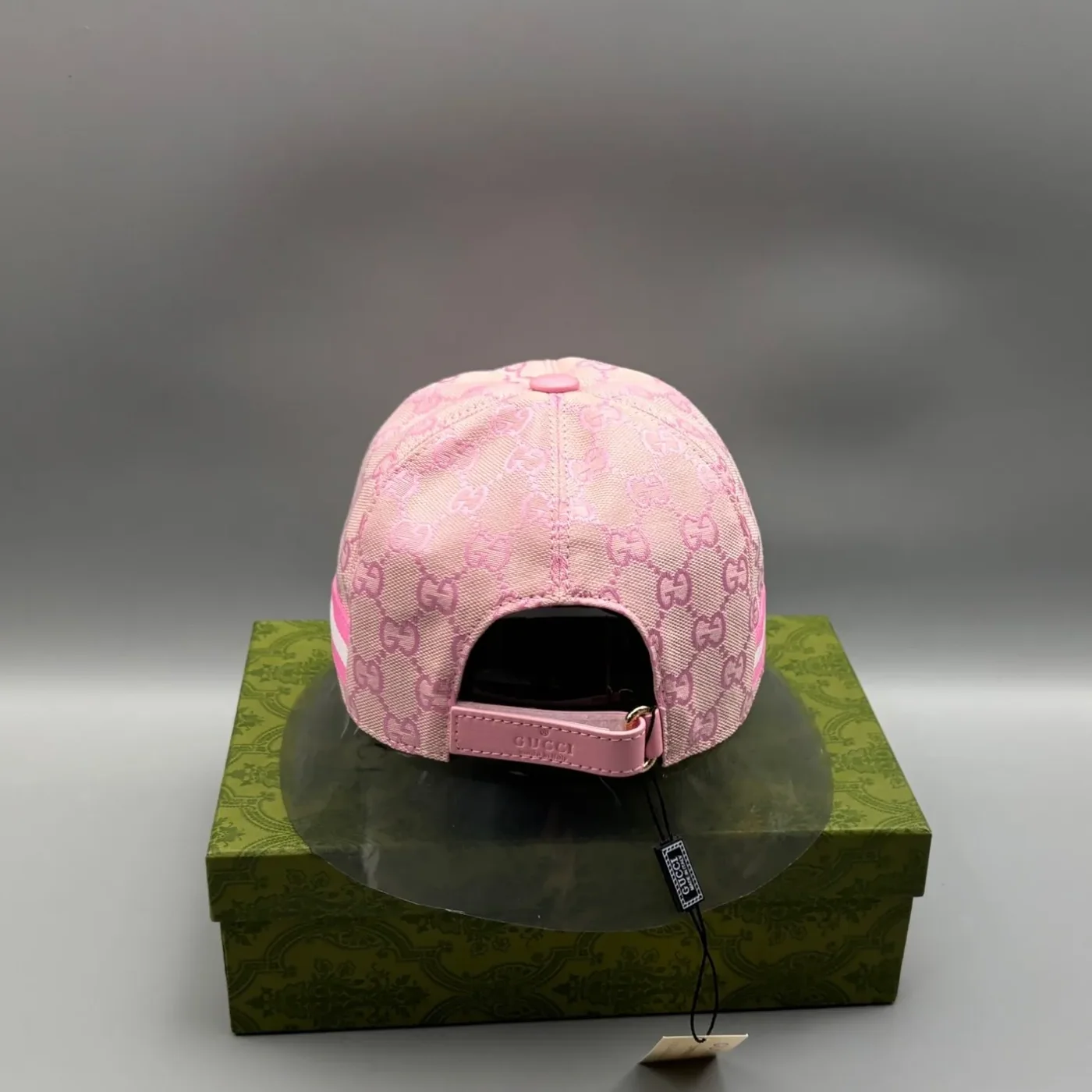 Gucci Original GG Canvas Baseball Hat With Web Pink GG Gucci Original GG Canvas Baseball Hat With Web Pink GG