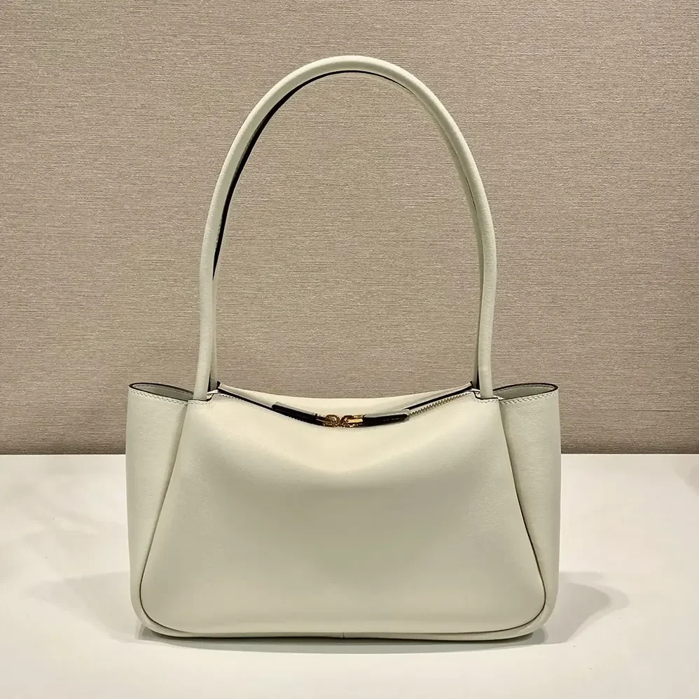 Prada Medium Leather Handbag for Women in White Prada Medium Leather Handbag for Women in White