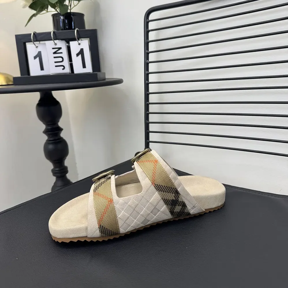 Burberry Check Suede Urchin Sandals for Unisex