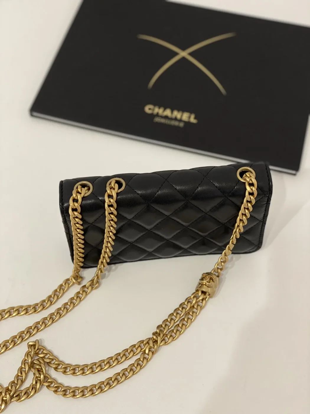 Chanel Wallet With Strap in Black Gold Hardware Chanel Wallet With Strap in Black Gold Hardware