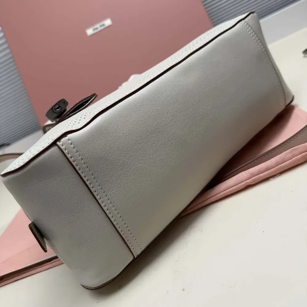 Miu Miu Vivant Leather Bag Chalk White for Women