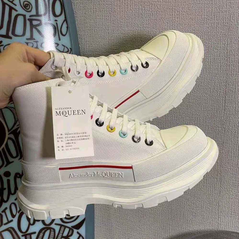 Alexander Mcqueen Tread Slick Boot Featuring Multicolour Eyelet Detailing for Women